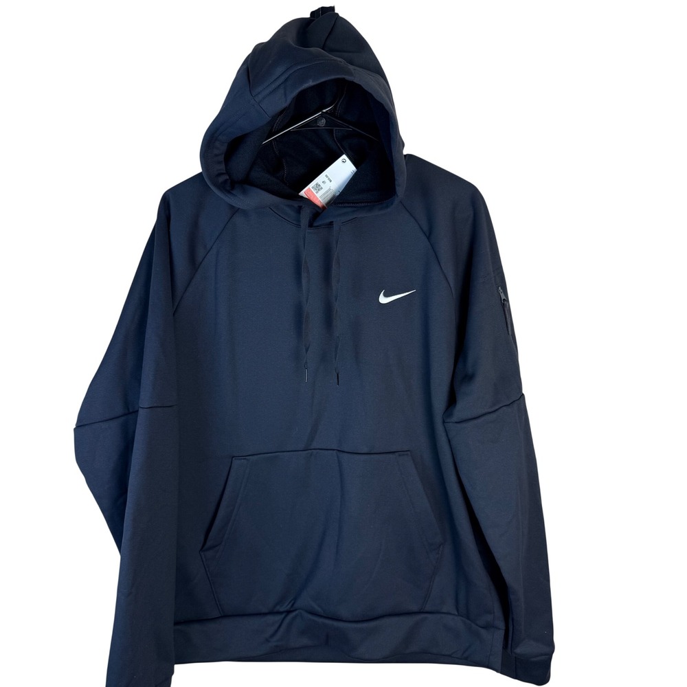 Nike Men Black Therma-FIT Pullover Hoodie Sweatshirt‎ DQ4842-010 Size L NEW